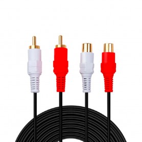 Oem - 2 RCA Male a Female stereo audio prolunga - Audio cables - YPC505-AL-CB