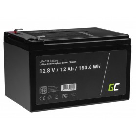 Green Cell - Batteria Green Cell LiFePO4 12.8V 12Ah per pannelli solari e camper - Batteria LiFePO4 - GC108-LPO12AH