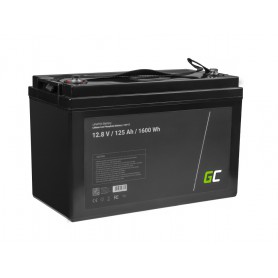 Green Cell, Green Cell LiFePO4 12.8V 125Ah 1600Wh battery for solar panels and campers, LiFePO4 battery, GC120-CAV13