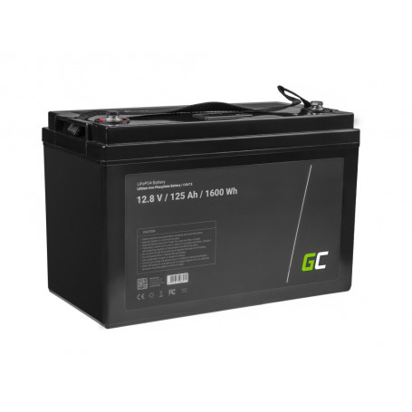 Green Cell - Batteria Green Cell LiFePO4 12,8V 125Ah 1600Wh per pannelli solari e camper - Batteria LiFePO4 - GC120-CAV13