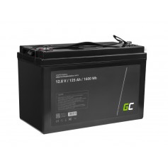 Batterie Green Cell LiFePO4 12.8V 125Ah 1600Wh pour panneaux solaires et camping-cars