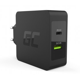 Green Cell - GREEN CELL 45W PD USB-C USB Typ-C USB C + USB QC3.0 Ladegerät + USB-C Kabel - Ac charger - GC135-CHAR10