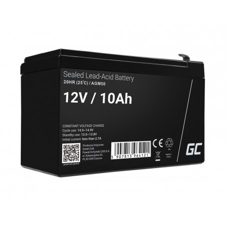 Green Cell - Green Cell 12V 10Ah 10000mAh F2 (6.35mm) VRLA AGM accu -  - GC150-AGM50