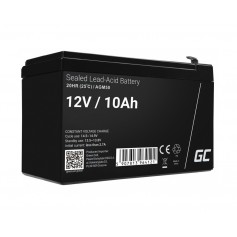 Green Cell 12V 10Ah 10000mAh F2 (6.35mm) VRLA AGM accu