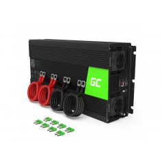 Green Cell - 2000W DC 24V a AC 230V Convertidor convertidor de corriente con USB - Pure/Full Sine Wave - Inversores de baterí...