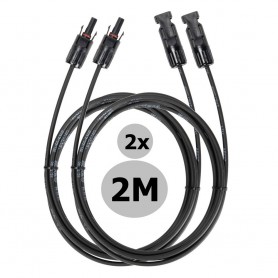 Stäubli, MC4 2 Meter 4mm MC4 Male-FEMALE Cable 2 Pieces - Solar accessoires, Solar Cables, S-MC4-2M-2