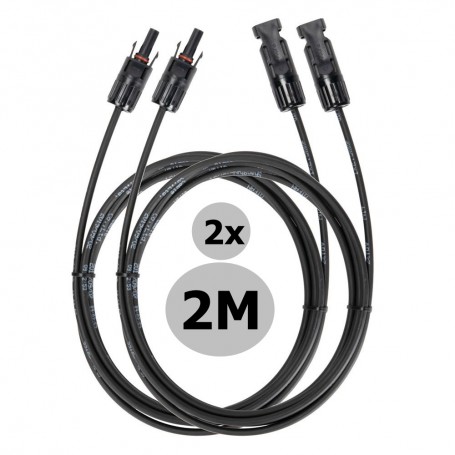 Stäubli, MC4 2 Meter 4mm MC4 Male-FEMALE Cable 2 Pieces - Solar accessoires, Solar Cables, S-MC4-2M-2