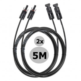 Stäubli, MC4 5 Meter 4mm MC4 Male-FEMALE Cable 2 Pieces - Solar accessoires, Solar Cables, S-MC4-5M-2