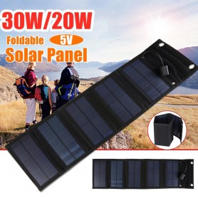 Oem - 30W 5V Caricabatterie a celle solari con pannello solare USB pieghevole - Solar Adventure - AL1136-30W
