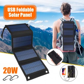 Oem - 20W 5V Caricabatterie a celle solari con pannello solare USB pieghevole - Solar Adventure - AL1137-20W-CB