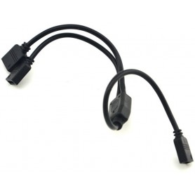 Oem - 1-naar 2-weg 4-pins 10 mm RGB vrouwelijke connector splitterkabel - zwart -  - LSCCW0151