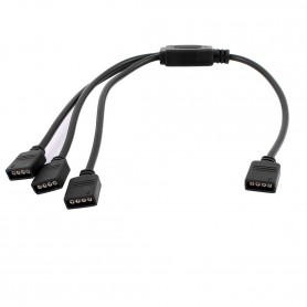 Oem - 1 naar 3-weg 4-pins 10mm RGB Female connector splitterkabel - Zwart -  - LSCCW0152