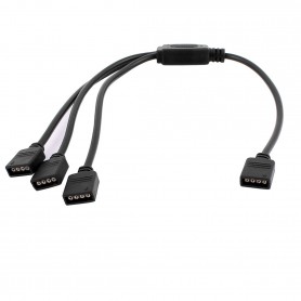 Oem - Câble répartiteur de connecteur femelle RVB 1 à 3 voies 4 broches 10 mm - Noir - LED connectors - LSCCW0152