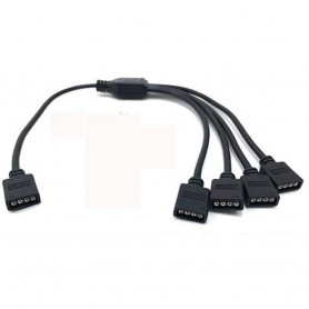 Oem - 1 à 4 voies 4 broches 10 mm RGB Femelle Connecteur Splitter Câble - Noire - LED connectors - LSCCW0153