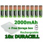 Duracell - 10x DURACELL R6/AA Ni-MH 2000mAh Rechargeable batteries - Size AA - BS530