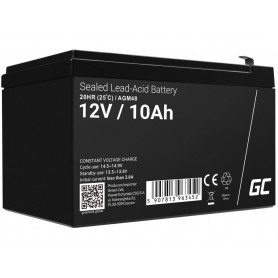 Green Cell - Green Cell 12V 10Ah 10000mAh F1 (4.74mm) VRLA AGM accu -  - GC364-AGM48