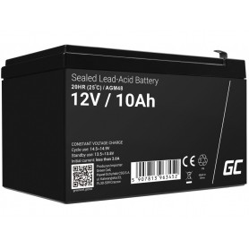 Green Cell - Green Cell 12V 10Ah 10000mAh F1 (4.74mm) VRLA AGM Batteria - Battery Lead-acid  - GC364-AGM48