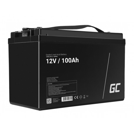 Green Cell - Green Cell 12V 100Ah B5 (M6 Bolt) VRLA AGM akku - Batterie Blei-Säure - GC367-AGM30