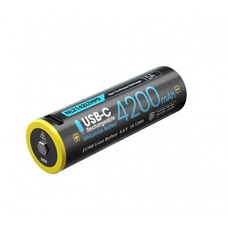 NITECORE, Nitecore NL2142LTHPR USB 4200mAh 15A 21700 specially for Cold Weather with USB Port, Other formats, MF021