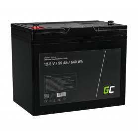 Green Cell, Green Cell LiFePO4 12.8V 50Ah 640Wh battery for solar panels and campers, LiFePO4 battery, GC117-CAV06