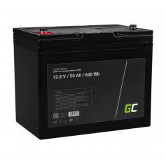 Green Cell, Batterie Green Cell LiFePO4 12.8V 50Ah 640Wh pour panneaux solaires et camping-cars, Batterie LiFePO4, GC117-CAV06