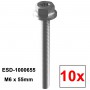 ESDEC, 10x Tornillo de montaje ESDEC M6 x 55 mm Gris (ESD-1000655), Material de montaje solar, SE320