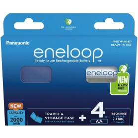 Eneloop, 4x AA R6 Panasonic eneloop Rechargable Battery + Case, Size AA, ON1313