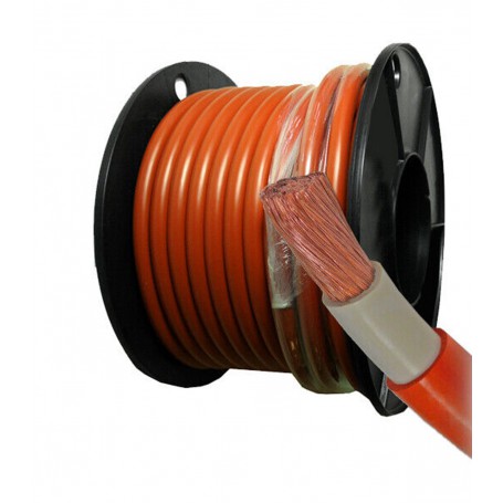 Eland Cables, 35mm2 Orange / Black Double insulated battery cable, oil resistant and very flexible (Class 6) 1 Meter, Battery...