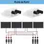 Oem, Double-way roof duct with MC4 connections for solar panel cables for Caravan, Camper and Boats, BOL SPECIAL, AL1144