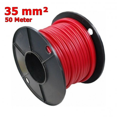 DG RUBBER HOLLAND, 35mm2 50 Meter Rol - Red/Black Double insulated battery cable, oil resistant and very flexible, Battery Ca...