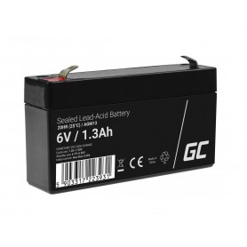 Green Cell, Green Cell 6V 1.3Ah (F1 4.6mm) 1300mAh VRLA AGM Battery, Battery Lead-acid , GC388-AGM13