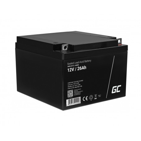 Green Cell, Green Cell 12V 26Ah M5 (F3) Terminal VRLA AGM Battery, Battery Lead-acid , GC394-AGM35