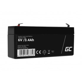 Green Cell, Green Cell 6V 3.4Ah (F1 4.6mm) 3400mAh VRLA AGM Battery, Battery Lead-acid , GC396-AGM38