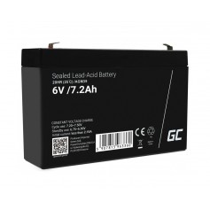 Green Cell 6V 7.2Ah (F1 4.6mm) 7200mAh VRLA AGM accu