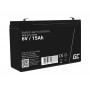 Green Cell - Green Cell 6V 15Ah (F1 4.6mm) VRLA AGM accu -  - GC398-AGM40