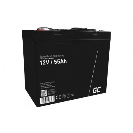 Green Cell - Green Cell 12V 55Ah M6 (Bolt) Terminal VRLA AGM Batería - Battery Lead-acid  - GC399-AGM49