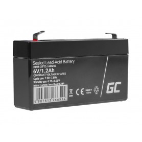 Green Cell, Green Cell 6V 1.2Ah (F1 4.6mm) 1200mAh VRLA AGM Battery, Battery Lead-acid , GC401-AGM52