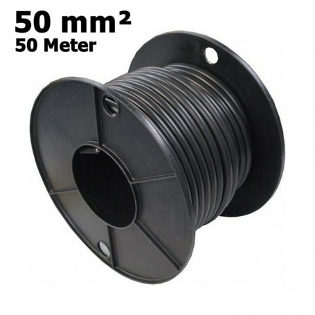 DG RUBBER HOLLAND - Rol van 50mm2, 50 meter - Rood/zwart Dubbel geïsoleerde accukabel, oliebestendig en zeer soepel - Accu Ka...
