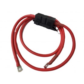 DG RUBBER HOLLAND - Câble de batterie rouge 35mm² - 2 mètres - 2x œil M8 avec fusible Mega 80A - Câbles de batterie - DG002-3...