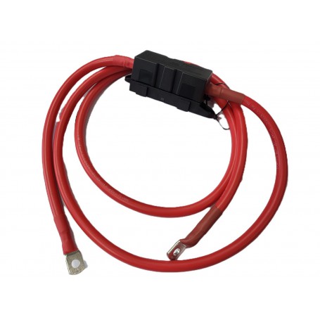 OEM - Cavo batteria rosso 35mm² - 2 metri - 2x M8 occhiello con Mega Fuse 80A - Cavi della batteria - DG002-35-2M-RE-M8-80A