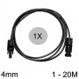 Athilex - 4mm MC4 Verlängerungskabel schwarz 1-20 Meter - Solarkabel - 4MM-BL-CB