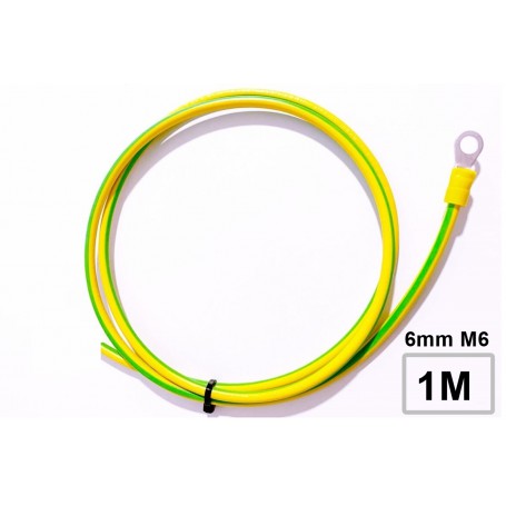 Oem, Grounding cable 6mm² 1-15 meter 1x M6 eye, Cabling and connectors, DG003-6MM-M6