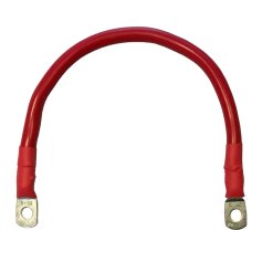 Accukabel rood 35mm² - 0.3 meter - 1x M8 en 1x M10 oog