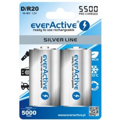 EverActive, R20 D 5500mAh everActive Rechargeables Silver Line, Size C D and XL, BL155-CB