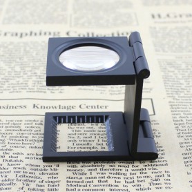 Oem - Metalen opvouwbaar dradenteller opzetloep 10X zoom - Loepen en Microscopen - AL268
